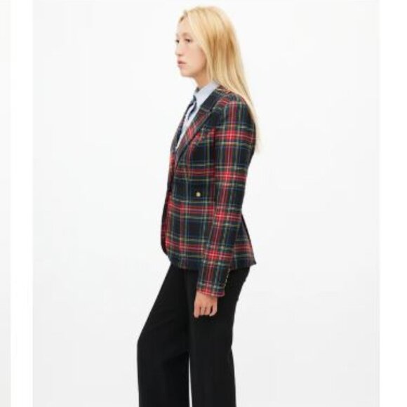 SMYTHE Patch Pocket Duchess Blazer, Plaid, Wool, sz 12 - Picture 12 of 12